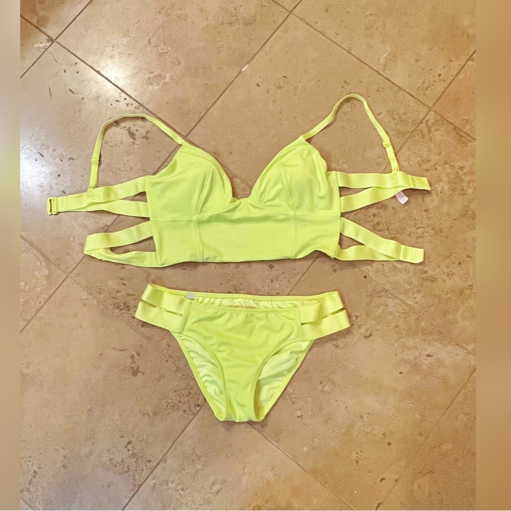 Victoria Secret Bikini Top & Bottom Neon Lime (Small)